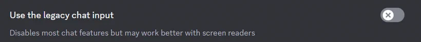Legacy chat input setting